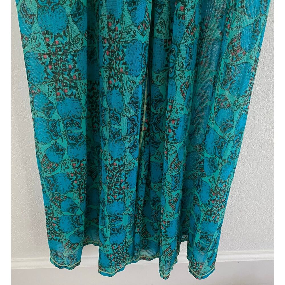 Maaji Teal Printed Midi Dress with Floral Bust - Picture 4 of 15